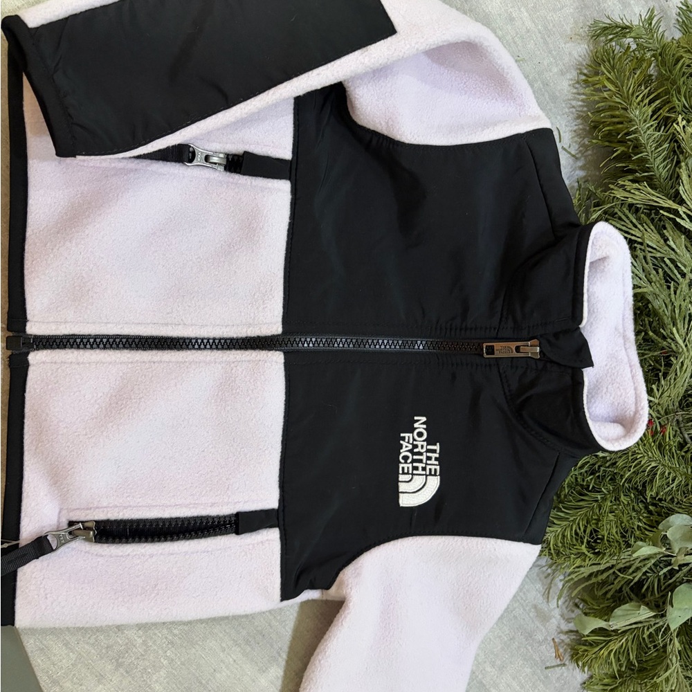 The North Face Black and Light Pink Fleece Jacket